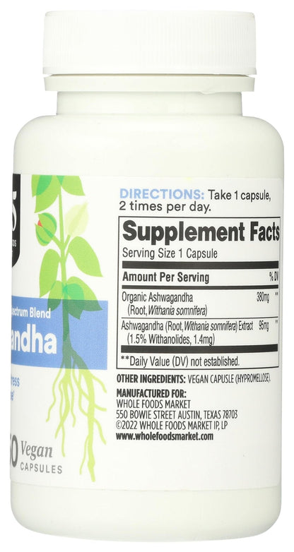 365 By Whole Foods Market, Ashwagandha, 60 Count - Maple Wellness Supplements