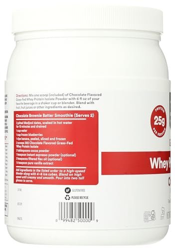 365 by Whole Foods Market, Chocolate Whey Protein Isolate, 16.9 Ounce - Maple Wellness Supplements