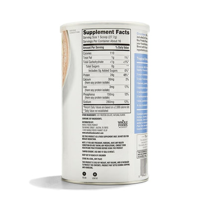 365 by Whole Foods Market, Soy Protein Powder, Unsweetened Vanilla Flavor, 15.63 oz - Maple Wellness Supplements
