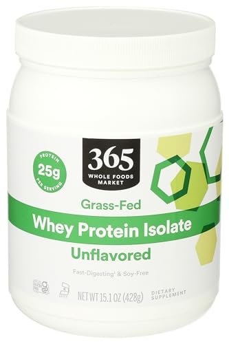 365 by Whole Foods Market, Unflavored Whey Protein Isolate, 15.1 Ounce - Maple Wellness Supplements