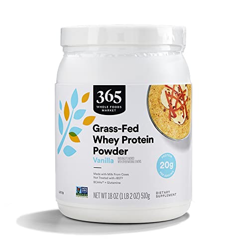 365 by Whole Foods Market, Vanilla Grass Fed Whey Protein, 18 Ounce - Maple Wellness Supplements