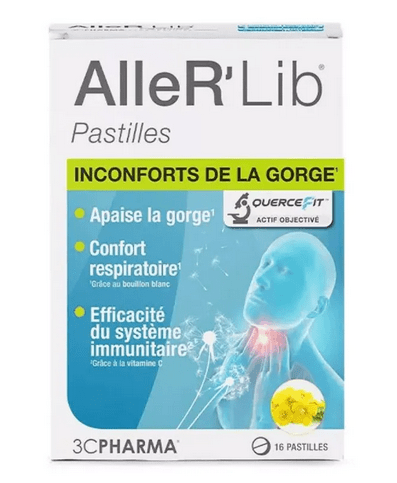 3C PHARMA - Aller'Lib Pastilles à Sucer : Respiratory Comfort Lozenges 16 Pastilles - Maple Wellness Supplements