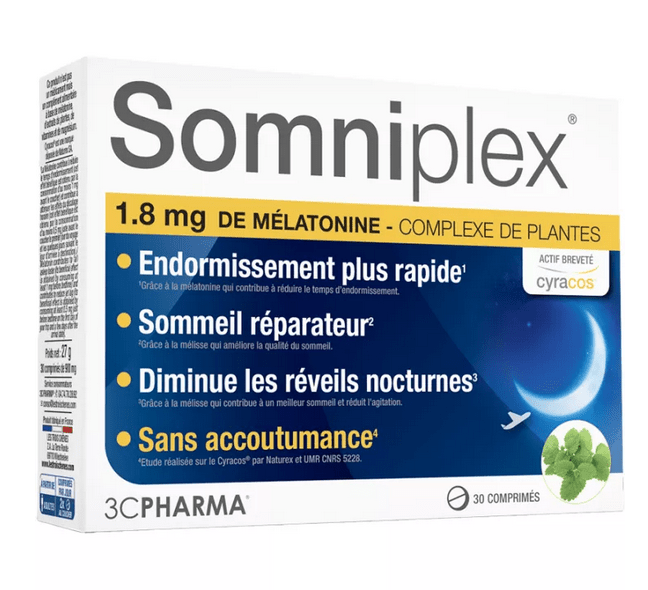 3C Pharma Somniplex 1.9 mg Melatonin 30 tablets - Maple Wellness Supplements