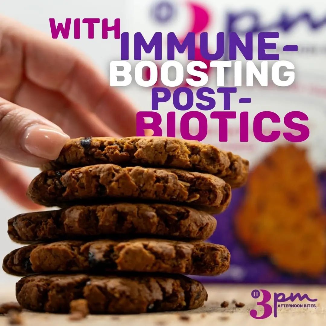 3PM Afternoon Bites Cranberry Flaxseed Cookies with Postbiotics, 5g of Protein, 15 Cookies - Maple Wellness Supplements