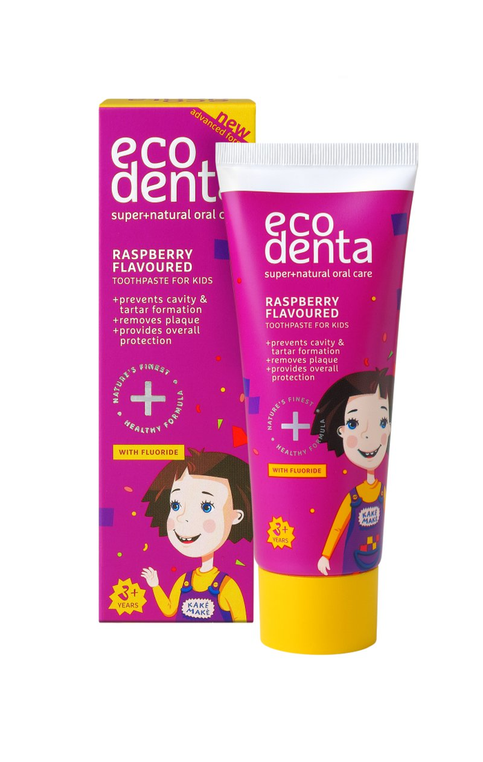 3X Ecodenta Kids Toothpaste Raspberry Made in Lithuania - Maple Wellness Supplements