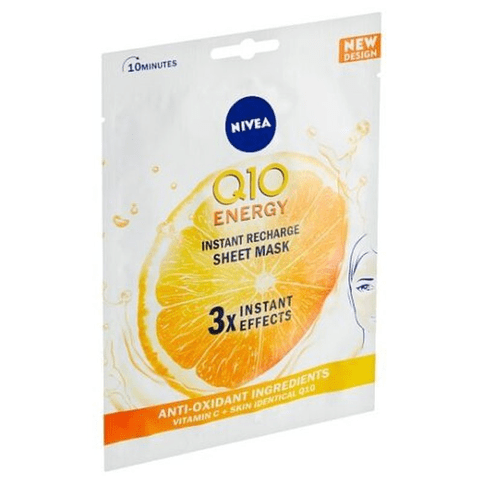 3X NIVEA Q10 Energy Sheet Mask Instant Recharge Anti-Oxidant Ingredients - Maple Wellness Supplements
