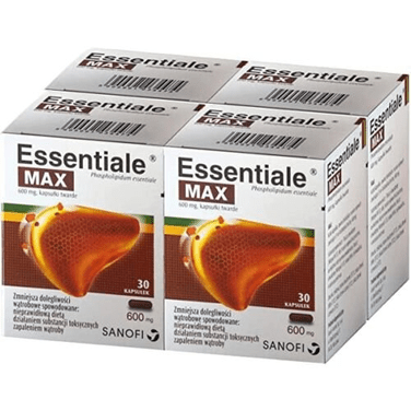 4 boxes Essentiale Max - 600 mg , 4×30 Double Liver Protection, Health | Detox - Maple Wellness Supplements