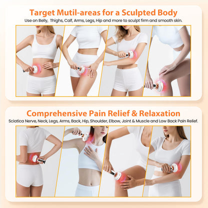 4-in-1 Body Sculpting Machine - Lymphatic Drainage Massager - Anit Cellulite Massage Tool Help Reduce Stretch Marks & Cellulite & Fat, Pain Relife Devices for Body (Belly, Legs, Arms, Butt, Low Back) - Maple Wellness Supplements