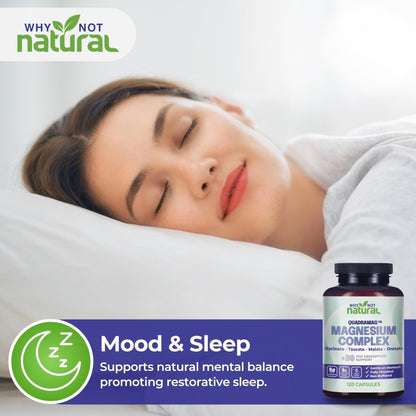4-in-1 Magnesium Complex Supplement - Glycinate, Taurate, Malate, Orotate Blend - 300 mg per Serving, 120 Capsules - Maple Wellness Supplements