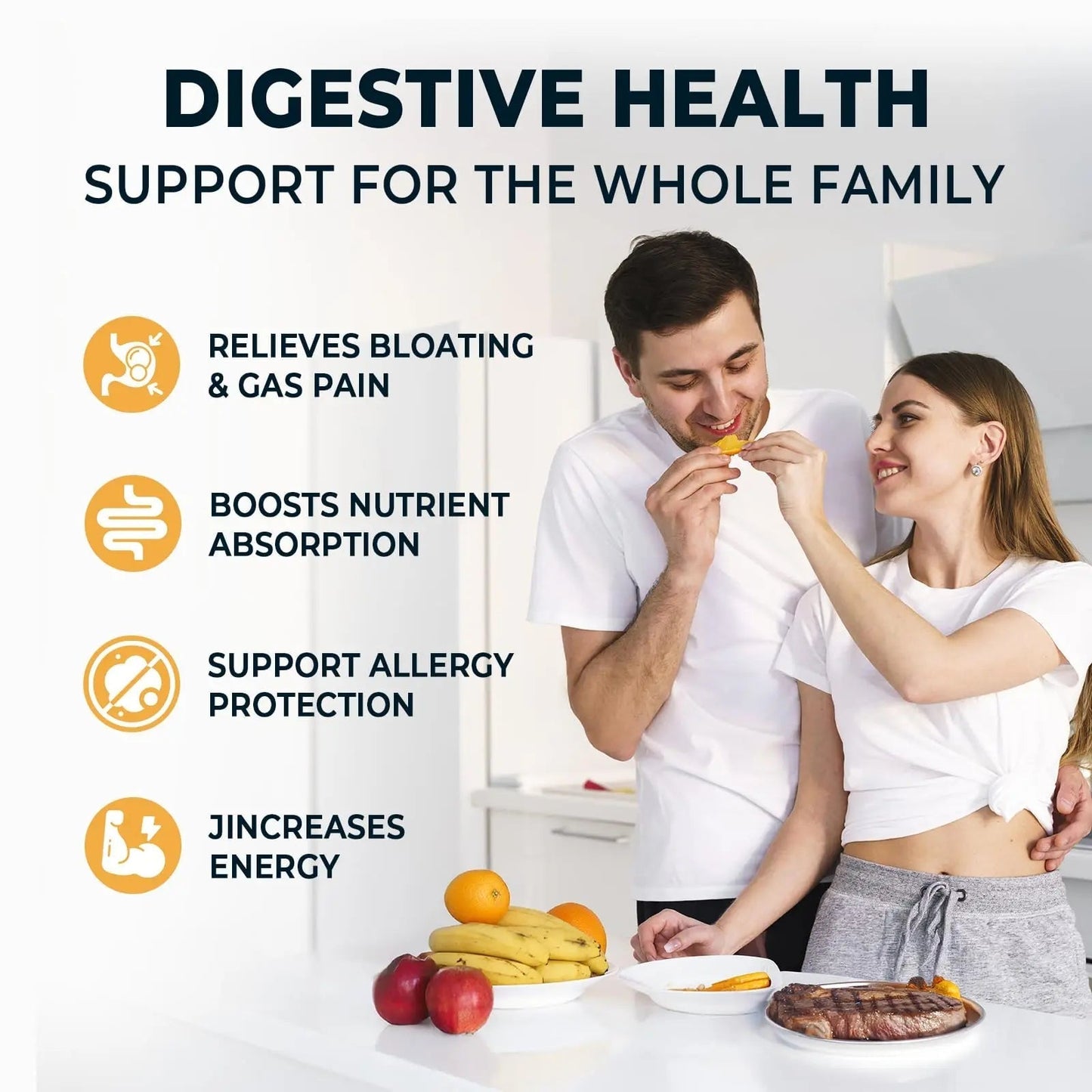 4-in-1 Prebiotic Probiotic & Postbiotic for Women & Men, Complete Gut & Digestive Support Supplement, Pre Post Probiotics & Digestive Enzymes 60 Capsules,Made in USA - Maple Wellness Supplements