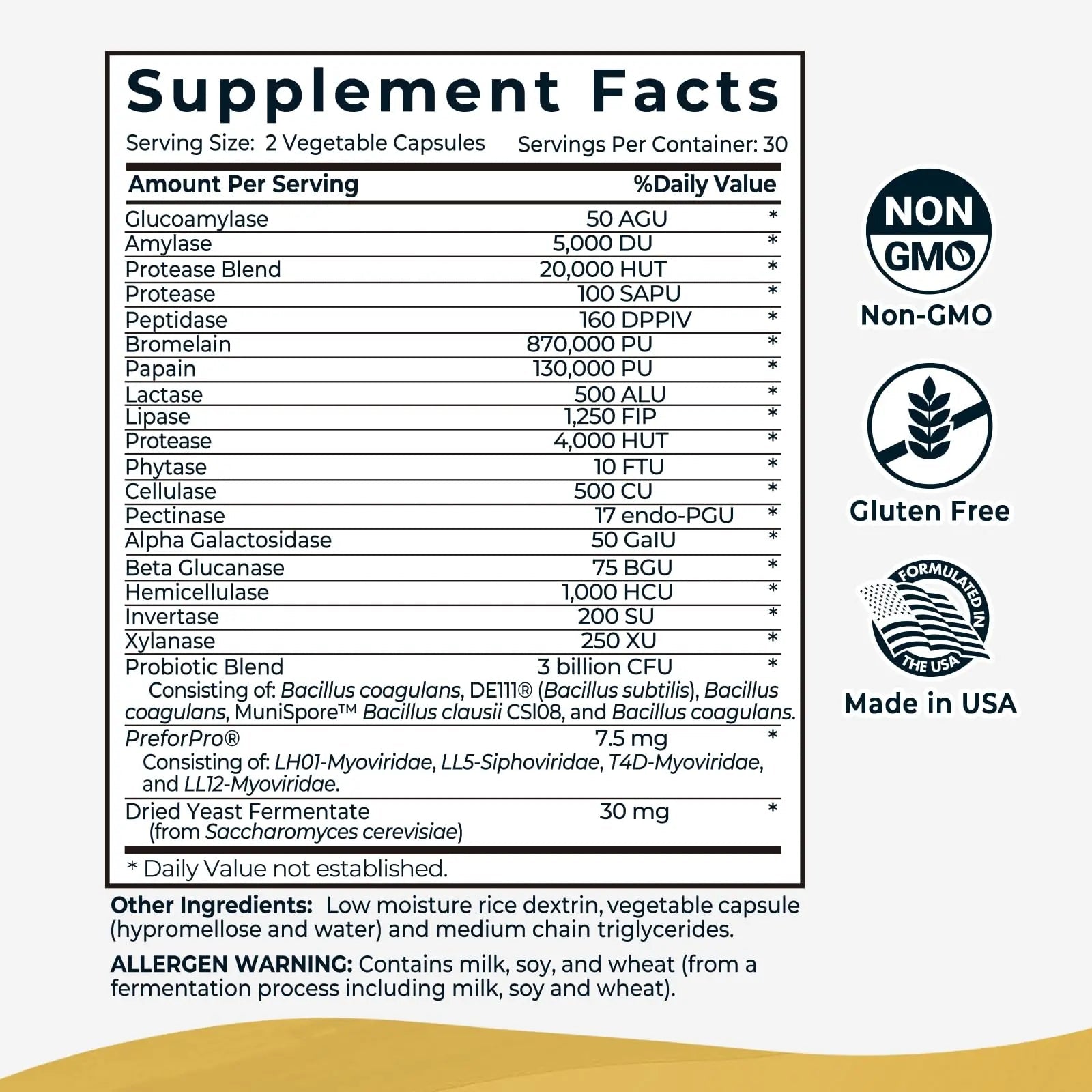 4-in-1 Prebiotic Probiotic & Postbiotic for Women & Men, Complete Gut & Digestive Support Supplement, Pre Post Probiotics & Digestive Enzymes 60 Capsules,Made in USA - Maple Wellness Supplements