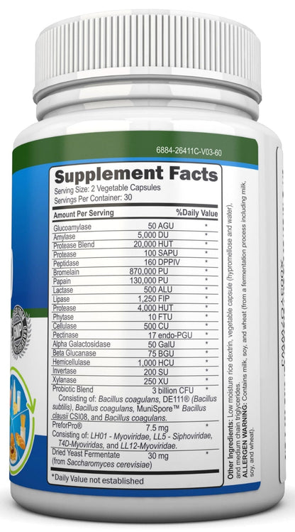 4-in-1 Probiotics, Prebiotics & Postbiotics with 18 Digestive Enzymes for Women & Men - Complete Gut & Digestive Support Supplement - Maple Wellness Supplements