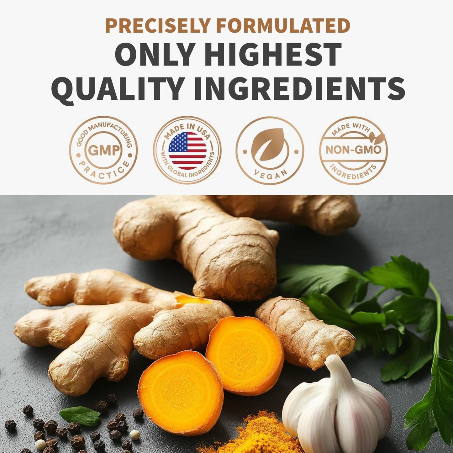 4-in-1 Turmeric Joint Support Supplements with Garlic and BioPerine - 2360 mg High Potency Herbal Blend for Mobility, Everyday Flexibility, Digestive Comfort - Maple Wellness Supplements