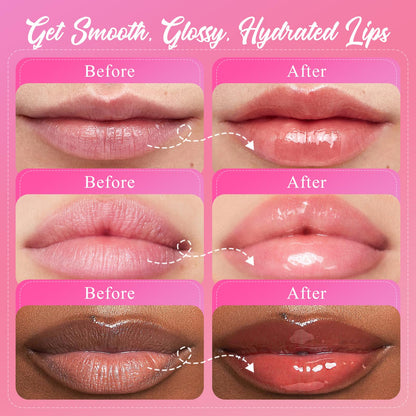 4 Pack Lip Mask Set, Hydrating Lip Mask Overnight - Berry, Grape, Mint, Vanilla Flavors, Lip Sleeping Mask Nourish Lip Balm with Vitamin C & Shea Butter | Dry Lips Care Gift - Maple Wellness Supplements