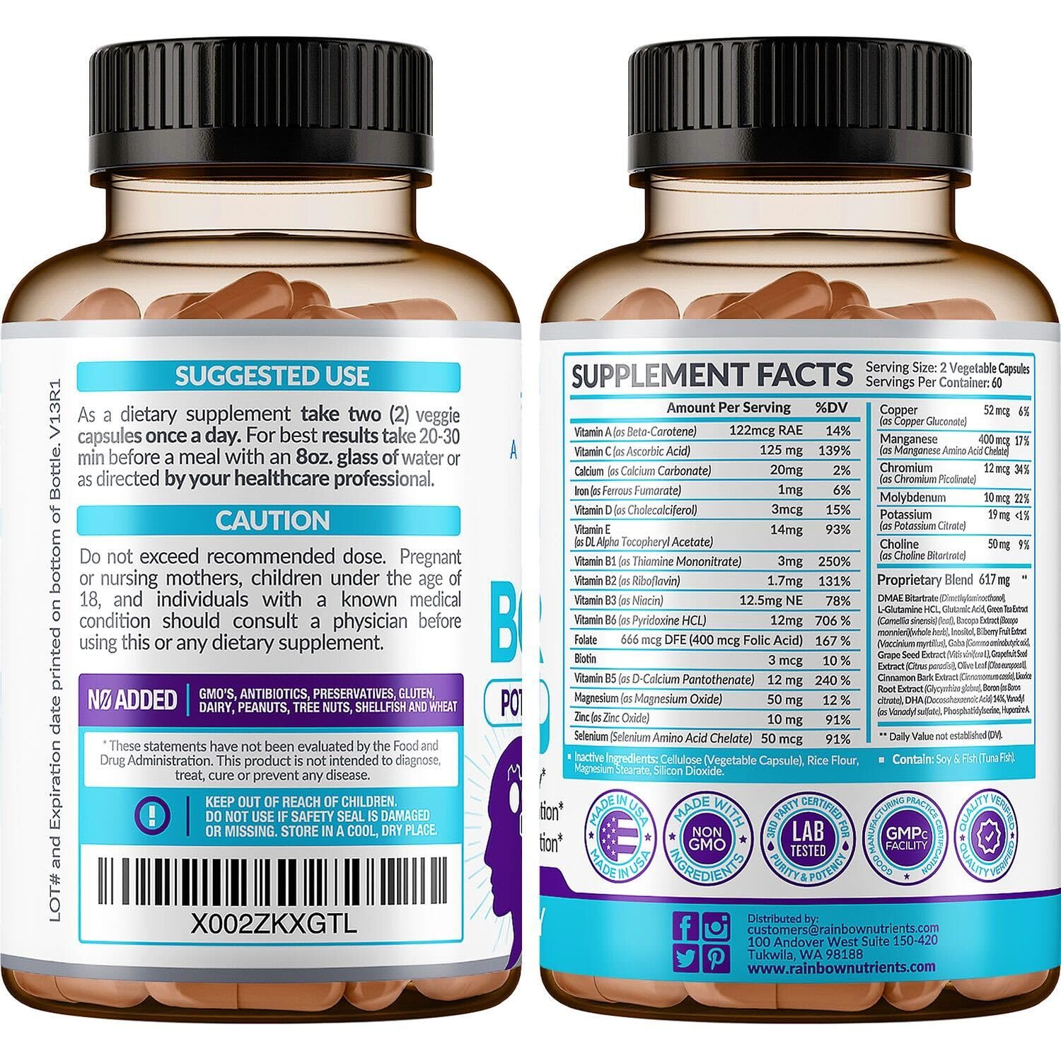 40-in-1 Brain Booster Supplements for Memory, Focus, Clarity, Energy, Performance - Maple Wellness Supplements