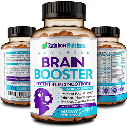 40-in-1 Brain Booster Supplements for Memory, Focus, Clarity, Energy, Performance - Maple Wellness Supplements