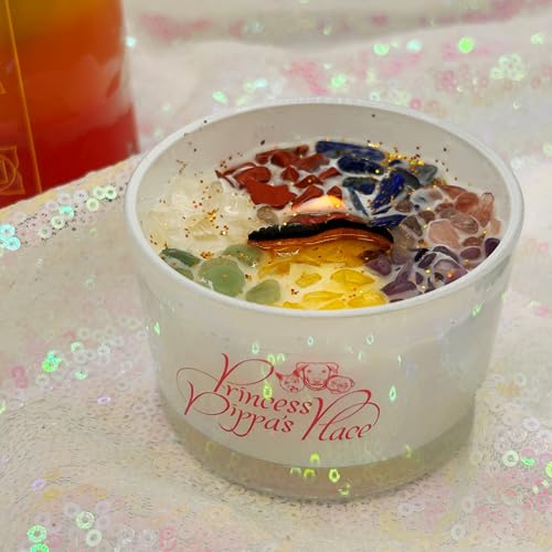 Princess Pippa's Place Healing Candles with Crystals Inside- Natural Soy Wax 7 Stones Crystal Candle Jar Msupps.comBuy Supplements Australia