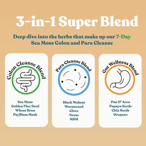 Atlantic Naturals Sea Moss 7 Day Colon and para Cleanse | Detox, Gut Health and Intestinal Atlantic NaturalsBuy Supplements Australia