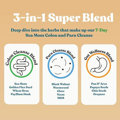 Atlantic Naturals Sea Moss 7 Day Colon and para Cleanse | Detox, Gut Health and Intestinal Atlantic NaturalsBuy Supplements Australia