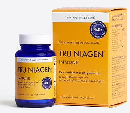 TRU NIAGEN NAD+ Immune Support Supplement - Daily Defense - Vitamin C, Vegan D3 2000 IU, Zinc, Selenium, Copper + 100mg NAD Plus Boosting Niagen NR - 30 Capsules TRU NIAGENBuy Supplements Australia