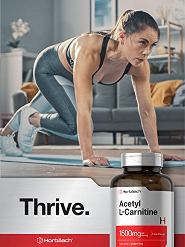 Acetyl L-Carnitine 1500mg | 200 Capsules | Extra Strength ALCAR Supplement | Non-GMO HorbäachBuy Supplements Australia