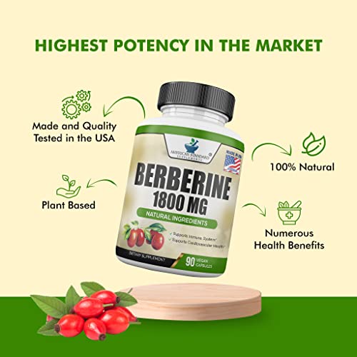 Berberine 1800mg Per Serving, Berberine Supplement, Berberine HCL, Berberine Pills American Standard SupplementsBuy Supplements Australia