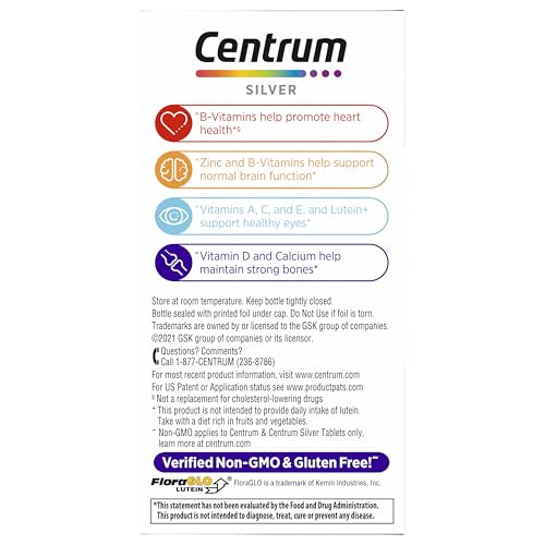 Centrum Silver Women's Multivitamin for Women 50 Plus, Multivitamin/Multimineral Supplement with Vitamin D3, B Vitamins, Non-GMO Ingredients CentrumBuy Supplements Australia