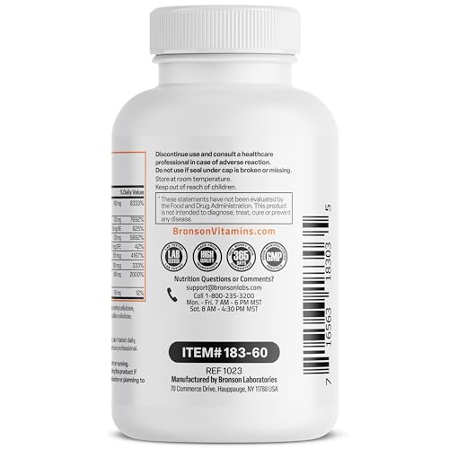 Bronson Vitamin B 100 Complex High Potency Sustained Release (Vitamin B1, B2, B3, B6) BronsonBuy Supplements Australia