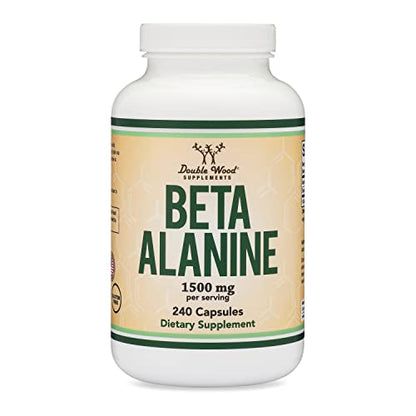 Beta Alanine Powder Capsules (Bulk Jar 240 Pills, 1.5 Gram Servings) Stimulant Free Pre Double Wood SupplementsBuy Supplements Australia