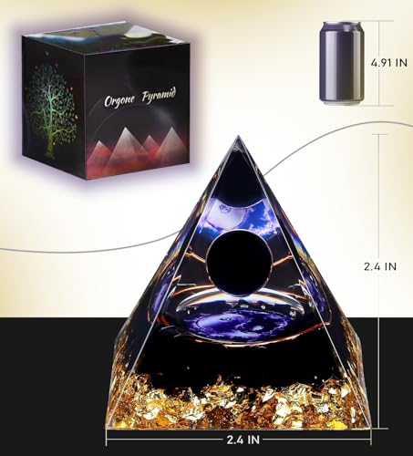 Yin Yang Healing Crystal Orgonite Pyramid - Tai Chi with Obsidian Ball - Taiji Reiki Chakra Meditation FENGSHUI-CAISHENBuy Supplements Australia