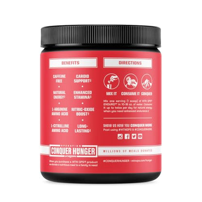 MTN OPS Enduro Nitric Oxide Supplement & Stim-Free Pre Workout - 30 Servings - with Magnesium Citrate, Beet Root Powder, Niacinamide, L Arginine & L Citrulline - Pink Lemonade Flavor