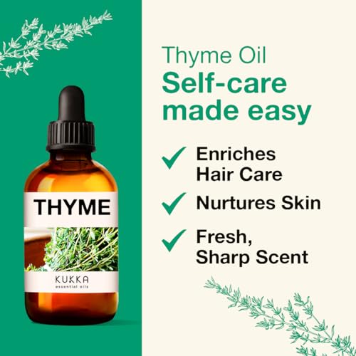 Kukka Thyme Essential Oil for Hair Thyme Oil for Skin - 100% Natural Thyme Essential Oil for Diffuser KUKKA essential oilsBuy Supplements Australia