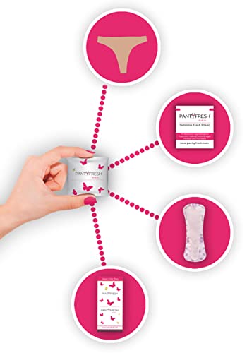 to-Go Panty Kit Includes 4 Items Seamless Thong Underwear Fresh Wipe Pantyliner & Washbag Travel Panty FreshBuy Supplements Australia
