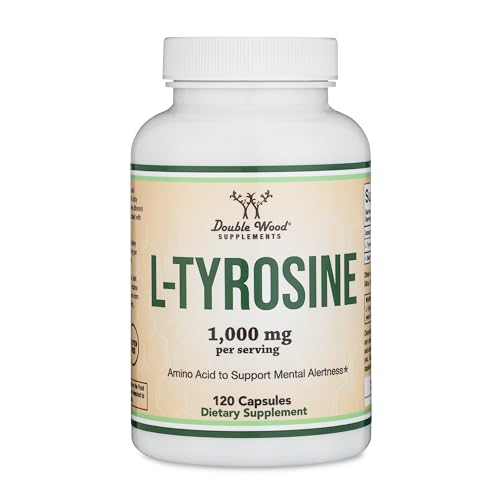 L-Tyrosine 1,000mg per Serving, 120 Veggie Capsules (L Tyrosine Supplement for Memory Double Wood SupplementsBuy Supplements Australia