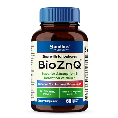 Sandhu's BioZnq 900mg Vegetarian Capsules Zinc Supplement with Quercetin Sandhu'sBuy Supplements Australia