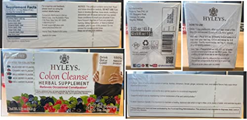 Hyleys Colon Cleanse Tea Assorted Flavors - 42 Tea Bags (1 Pack) HYLEYSBuy Supplements Australia