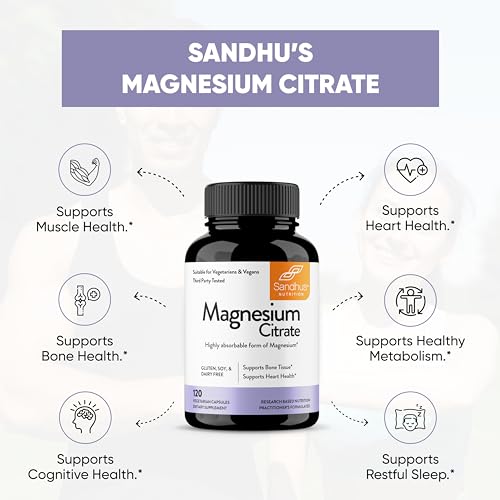 Sandhu's Magnesium Citrate Highly Absorbable Gluten, Soy Diary Free No Fillers Sandhu'sBuy Supplements Australia