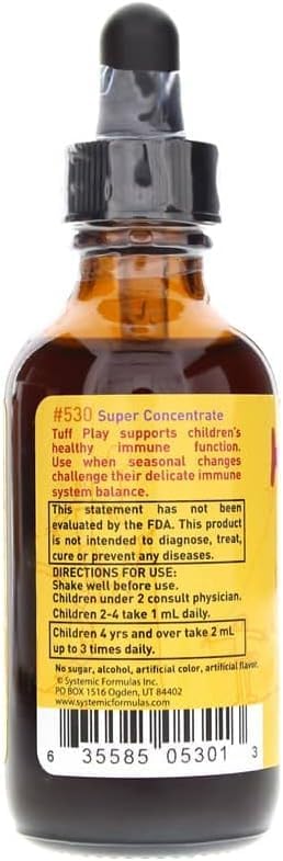 Systemic Formulas Tuff Play Kids Immune Support Supplement, 2 Fl Oz, with Vitamins C, D3 and Zinc #530 Systemic FormulasBuy Supplements Australia