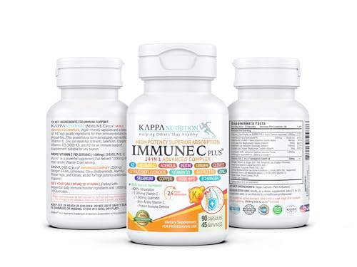 Quercetin 1,000mg, Vitamin C 1,000mg, Zinc 50mg, Vitamin D3 5,000iu, Selenium, Copper, Acerola, Ginger, Rutin, Bitter Orange, Rose Hips, Echinacea, Immune C Plus, 14 in 1 Immune C Plus (90 Count) KAPPA NUTRITIONBuy Supplements Australia