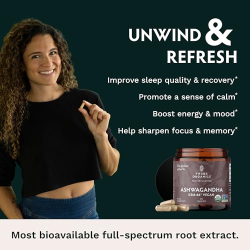 TRIBE ORGANICS Vegan Ashwagandha KSM 66 Pure Organic Root Powder Extract Ayurvedi TRIBE ORGANICSBuy Supplements Australia