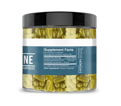 Earthborn Elements Berberine 200 Capsules, Pure & Undiluted, No Additives Earthborn ElementsBuy Supplements Australia