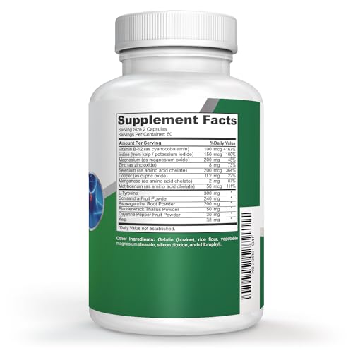 NusaPure Premium Thyroid Support Supplement (Non-GMO) 120 caps for with Ashwaganda NusaPureBuy Supplements Australia
