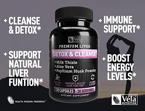 Véla Colon Cleanse & Liver Detox Formula Cleanse - 22 Herbs with Milk Thistle, Turmeric VélaBuy Supplements Australia