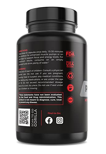 Gorilla Gulps - Primal Pump Nitric Oxide Supplement Nootropic 1500mg Nitrosigine L Gorilla GulpsBuy Supplements Australia