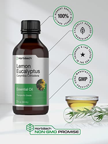 Lemon Eucalyptus Essential Oil | 2 oz | for Massage, Bath, Diffuser, DIY Projects & More HorbäachBuy Supplements Australia