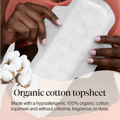 Cora Organic Cotton Topsheet Maxi Pads | Ultra Thin Period Pads with Wings | Maxi Overnight CoraBuy Supplements Australia