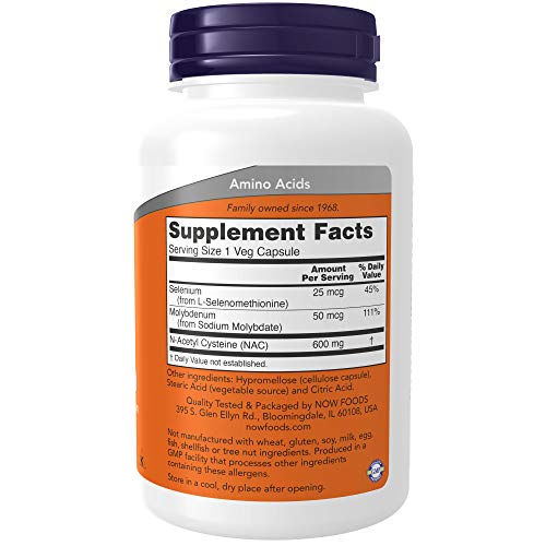 NOW Supplements, NAC (N-Acetyl Cysteine) 600 mg with Selenium & Molybdenum NOWBuy Supplements Australia
