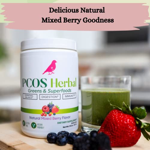 PCOS Herbal Green Superfood Probiotic Powder Mix: Hormonal Balance, Energy Boost PCOS Herbal TeaBuy Supplements Australia