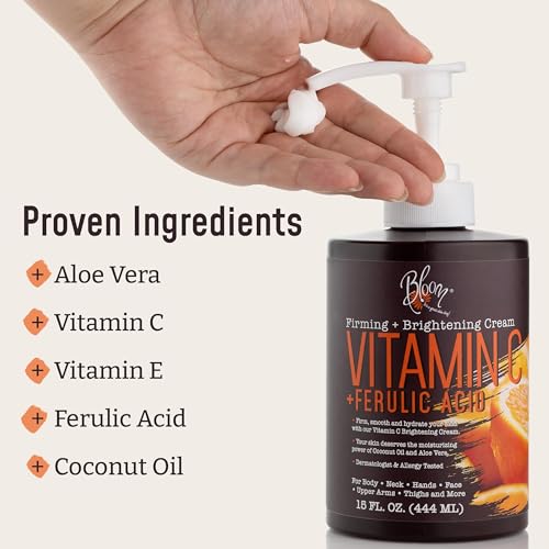 BLOOM Vitamin C Cream + Collagen Cream Body Lotion & Face Moisturizer 2PC Skincare BLOOM IT'S A GREAT SKIN DAY!Buy Supplements Australia