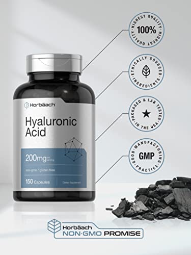 Hyaluronic Acid Supplement | 200 mg | 150 Capsules | Non-GMO and Gluten Free Supple HorbäachBuy Supplements Australia